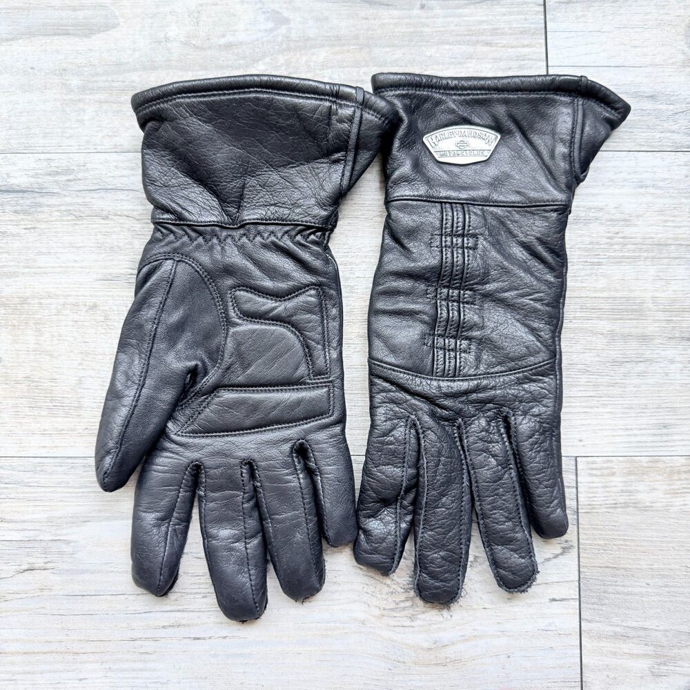 Harley-Davidson Genuine Leather Insulated Motorcycle Riding Gloves Black Small